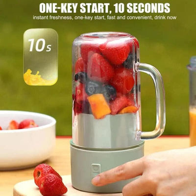 2 In 1 Mini Portable USB Rechargeable High Quality 6 Blades Crusher Juicer