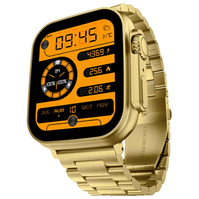 M9 Ultra Max Gold Edition Luxury Stainless Steel Sports Heart Rate Health Monitoring Watch Smart Watch