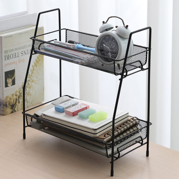 2 Layer Multi-Purpose Mini Portable Iron Organizer Shelf